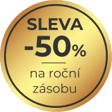 Odznak 50% sleva na roční balení
